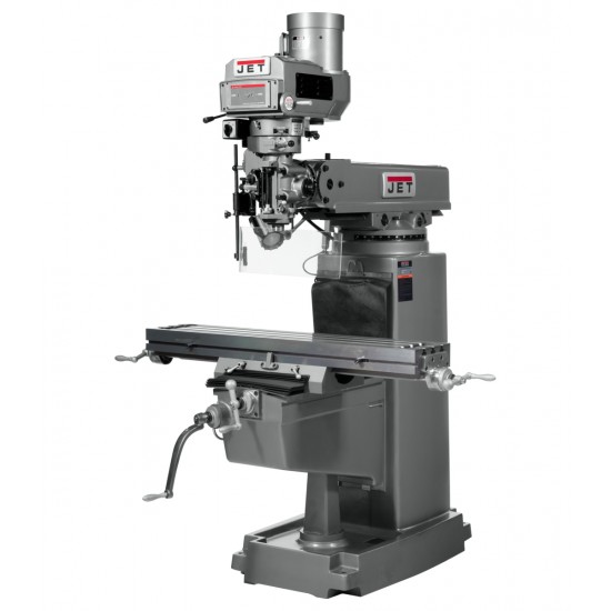 JET 690151 JTM-1050VS2 10" X 50" VARIABLE SPEED VERTICAL MILLING MACHINE WITH ACU-RITE 203 3-AXIS (QUILL) DRO AND X & Y-AXIS POWER FEEDS & POWER DRAW BAR