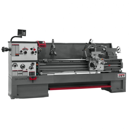 JET 321880 GH-2280ZX 22" X 80" LARGE SPINDLE BORE ENGINE LATHE WITH NEWALL DP700 2-AXIS DRO