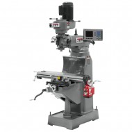 JET 690047 JVM-836-3 7-7/8" x 35-3/4" STEP PULLEY VERTICAL MILLING MACHINE WITH ACU-RITE 203 3-AXIS (KNEE) DRO AND X & Y-AXIS POWER FEEDS