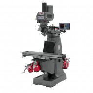 JET 690153 JTM-4VS 9" X 49" VARIABLE SPEED VERTICAL MILLING MACHINE WITH ACU-RITE 203 3-AXIS (QUILL) DRO AND X, Y & Z-AXIS POWER FEEDS & POWER DRAW BAR