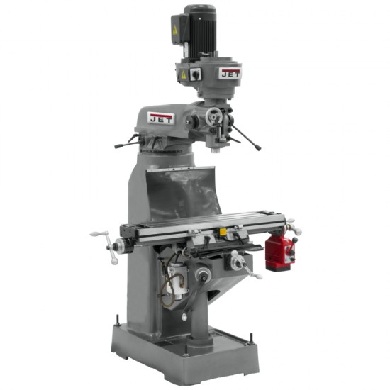 JET 690174 JVM-836-3 7-7/8" x 35-3/4" STEP PULLEY VERTICAL MILLING MACHINE WITH X-AXIS POWER FEED