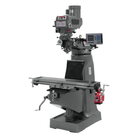 JET 690202 JTM-4VS 9" X 49" VARIABLE SPEED VERTICAL MILLING MACHINE WITH ACU-RITE 203 2-AXIS DRO