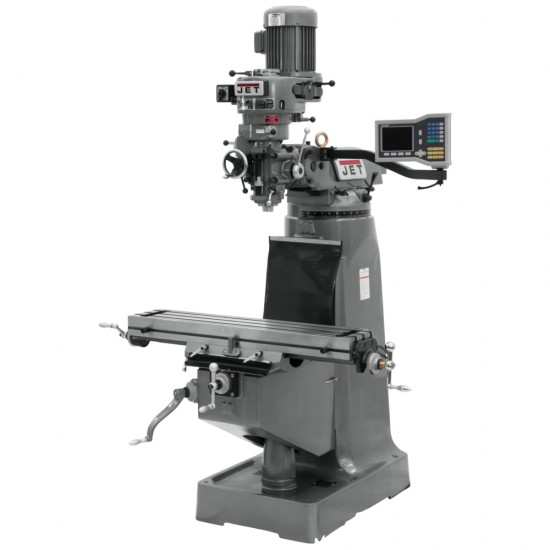 JET 690283 JTM-2 9" X 42" STEP PULLEY VERTICAL MILLING MACHINE WITH ACU-RITE 203 2-AXIS DRO