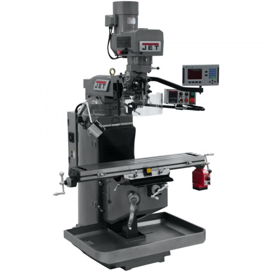 JET 690520 JTM-949EVS 9" X 49" ELECTRONIC VARIABLE SPEED VERTICAL MILLING MACHINE WITH ACU-RITE 203 2-AXIS DRO AND X-AXIS POWER FEED
