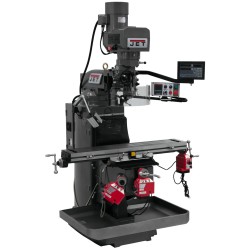 JET 690539 JTM-949EVS 9" X 49" ELECTRONIC VARIABLE SPEED VERTICAL MILLING MACHINE WITH NEWALL DP700 2-AXIS DRO AND X, Y & Z-AXIS POWER FEEDS
