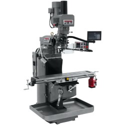 JET 690541 JTM-949EVS 9" X 49" ELECTRONIC VARIABLE SPEED VERTICAL MILLING MACHINE WITH NEWALL DP700 3-AXIS (KNEE) DRO AND X-AXIS POWER FEED & POWER DRAW BAR