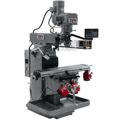 JET 690638 JTM-1050EVS2/230 10" X 50" ELECTRONIC VARIABLE SPEED VERTICAL MILLING MACHINE WITH NEWALL DP700 2-AXIS DRO AND X, Y & Z-AXIS POWER FEEDS