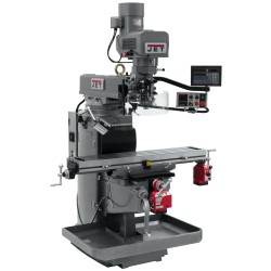 JET 690641 JTM-1050EVS2/230 10" X 50" ELECTRONIC VARIABLE SPEED VERTICAL MILLING MACHINE WITH NEWALL DP700 3-AXIS (KNEE) DRO AND X & Y-AXIS POWER FEEDS