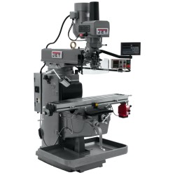 JET 690645 JTM-1050EVS2/230 10" X 50" ELECTRONIC VARIABLE SPEED VERTICAL MILLING MACHINE WITH NEWALL DP700 3-AXIS (QUILL) DRO AND X-AXIS POWER FEED & POWER DRAW BAR
