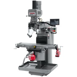 JET 690642 JTM-1050EVS2/230 10" X 50" ELECTRONIC VARIABLE SPEED VERTICAL MILLING MACHINE WITH NEWALL DP700 3-AXIS (KNEE) DRO AND X & Y-AXIS POWER FEEDS & POWER DRAW BAR