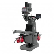 JET 690115 JTM-4VS 9" X 49" VARIABLE SPEED VERTICAL MILLING MACHINE WITH NEWALL NMS800 2-AXIS DRO AND X & Y-AXIS POWER FEEDS & POWER DRAW BAR