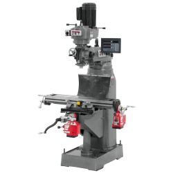 JET 691175 JVM-836-1 7-7/8" x 35-3/4" STEP PULLEY VERTICAL MILLING MACHINE WITH NEWALL DP700 2-AXIS DRO AND X & Y-AXIS POWER FEEDS