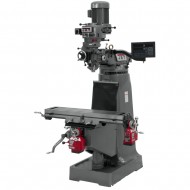 JET 691189 JTM-1 9" X 42" STEP PULLEY VERTICAL MILLING MACHINE WITH NEWALL DP700 2-AXIS DRO AND X & Y-AXIS POWER FEEDS