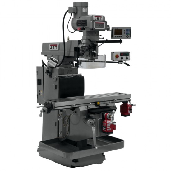 JET 698058 JTM-1254VS 12" X 54" VARIABLE SPEED VERTICAL MILLING MACHINE WITH ACU-RITE 203 3-AXIS (KNEE) DRO AND X & Y-AXIS POWER FEEDS & POWER DRAW BAR