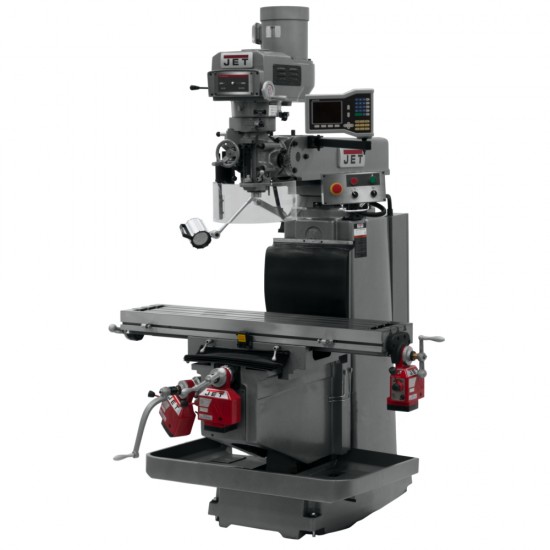 JET 698089 JTM-1254RVS 12" X 54" VARIABLE SPEED VERTICAL MILLING MACHINE WITH X, Y AND Z-AXIS POWER FEEDS & POWER DRAW BAR