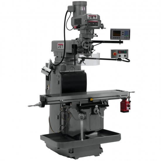 JET 698115 JTM-1254RVS 12" X 54" VARIABLE SPEED VERTICAL MILLING MACHINE WITH ACU-RITE 203 3-AXIS (KNEE) DRO AND X-AXIS POWER FEED & POWER DRAW BAR