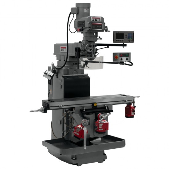 JET 698169 JTM-1254RVS 12" X 54" VARIABLE SPEED VERTICAL MILLING MACHINE WITH ACU-RITE 303 2-AXIS DRO AND X, Y & Z-AXIS POWER FEEDS & POWER DRAW BAR