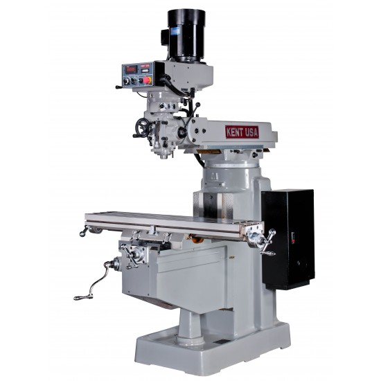 KENT USA KTM-3VKF 10" X 50" ELECTRONIC VARIABLE SPEED VERTICAL MILLING MACHINE