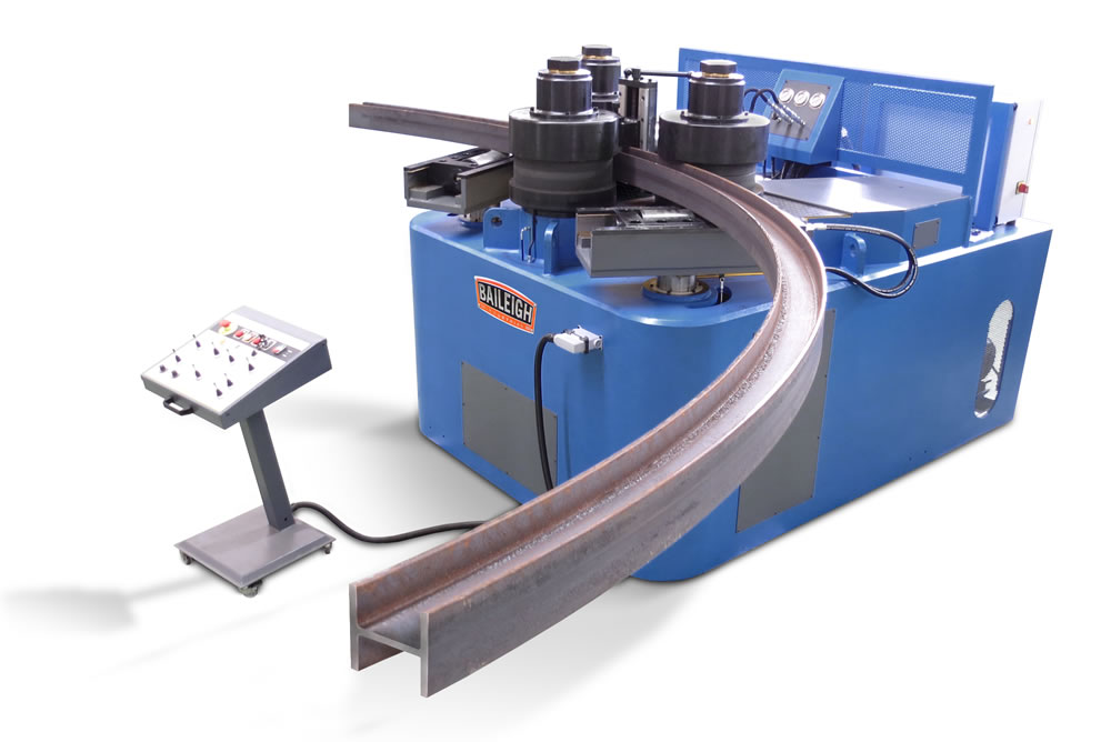 Baileigh Industrial Manually Powered Ring and Angle Roll Bending Machine, 3  Rolls, 1/4 Bends/Curves