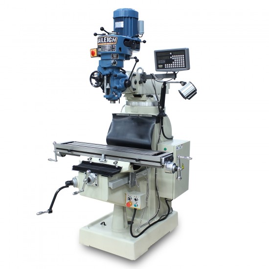 BAILEIGH 1020695 VM-942E-1 9" X 42" STEP PULLEY VERTICAL MILLING MACHINE WITH 2-AXIS DRO